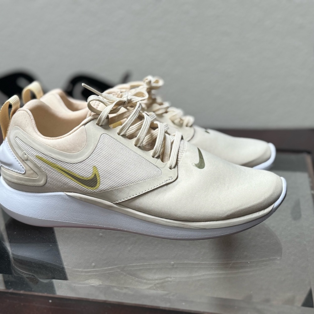 Nike Cream and white Sneakers with Sleek Design